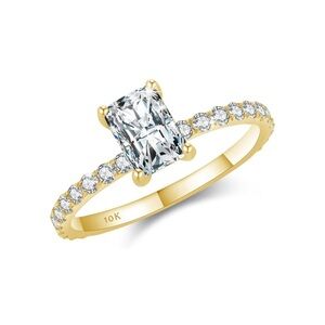 *FLASH SALE* Radiant 10k Solid 1 CT Diamond Moissanite Halo Ring